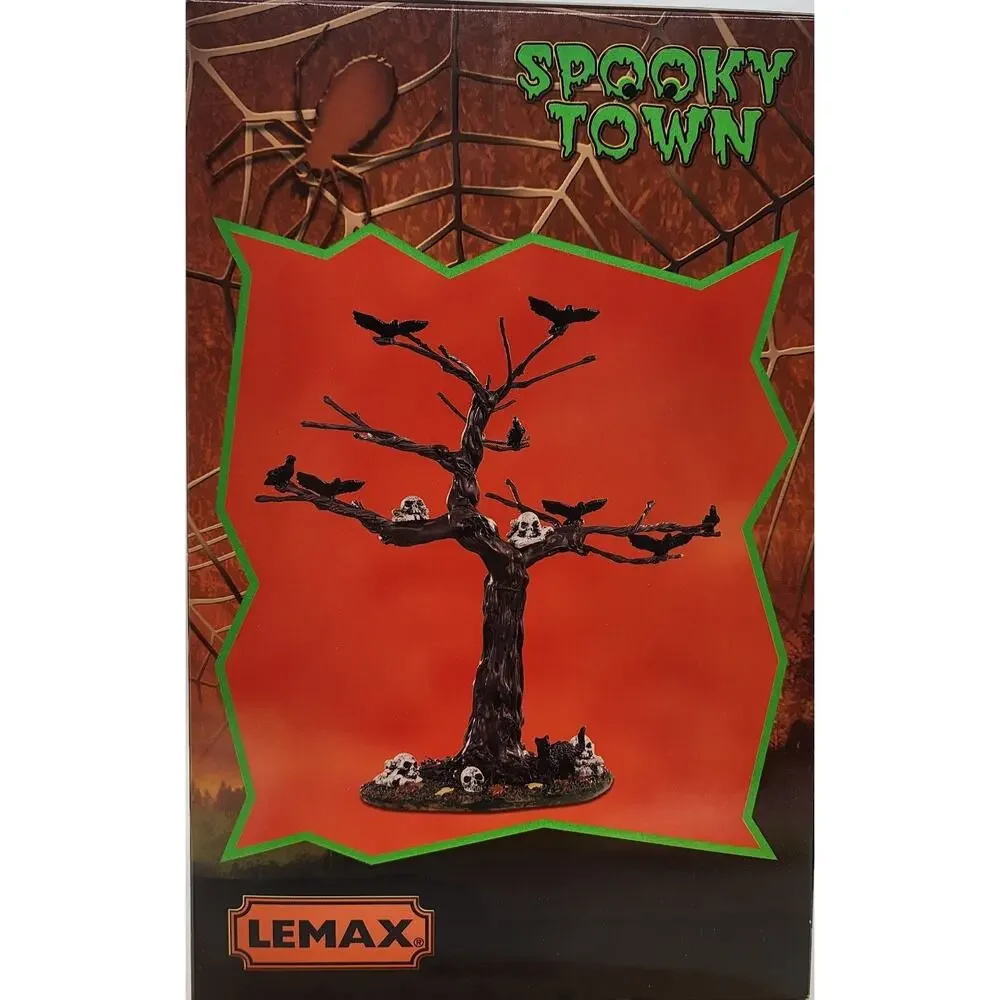 Lemax Spooky Town 2020 Raven Skull Tree Halloween Holiday NIB #03527